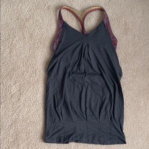Lululemon gray tank top with sports bra